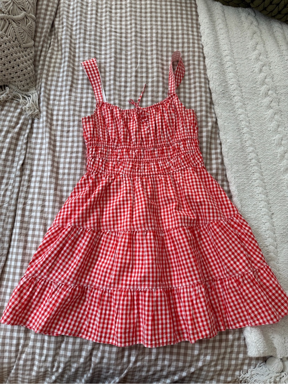 Sunday Best Red and White Gingham Sundress